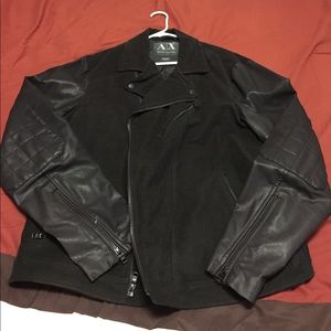 Armani Exchange black biker jacket